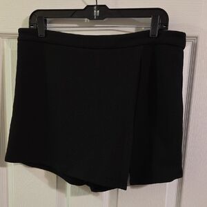 SHEIN Black Skort Shorts with Front Overlay